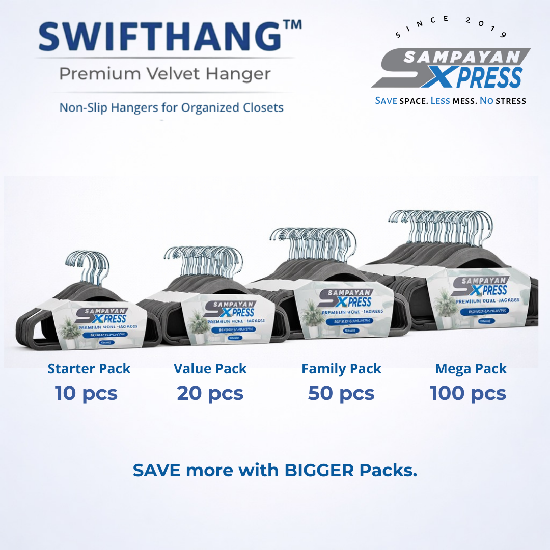 SwiftHang™ Premium Velvet Hanger – Non-Slip Clothes Hanger for Closet Organization (10 PCS per Pack)