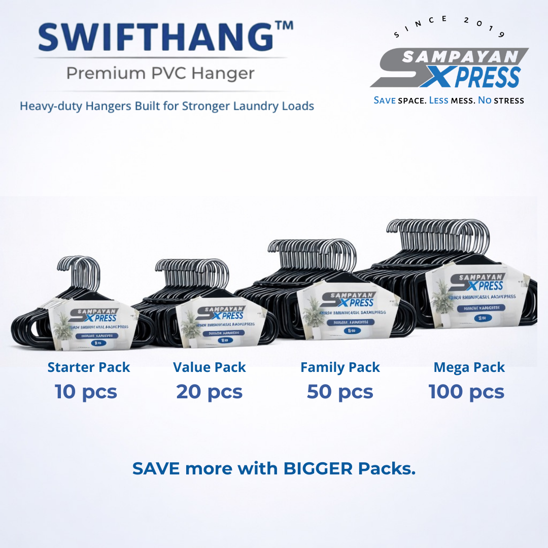 SwiftHang™ Premium PVC Hanger – Heavy-Duty Clothes Hanger for Wet & Heavy Laundry (10 PCS per Pack)