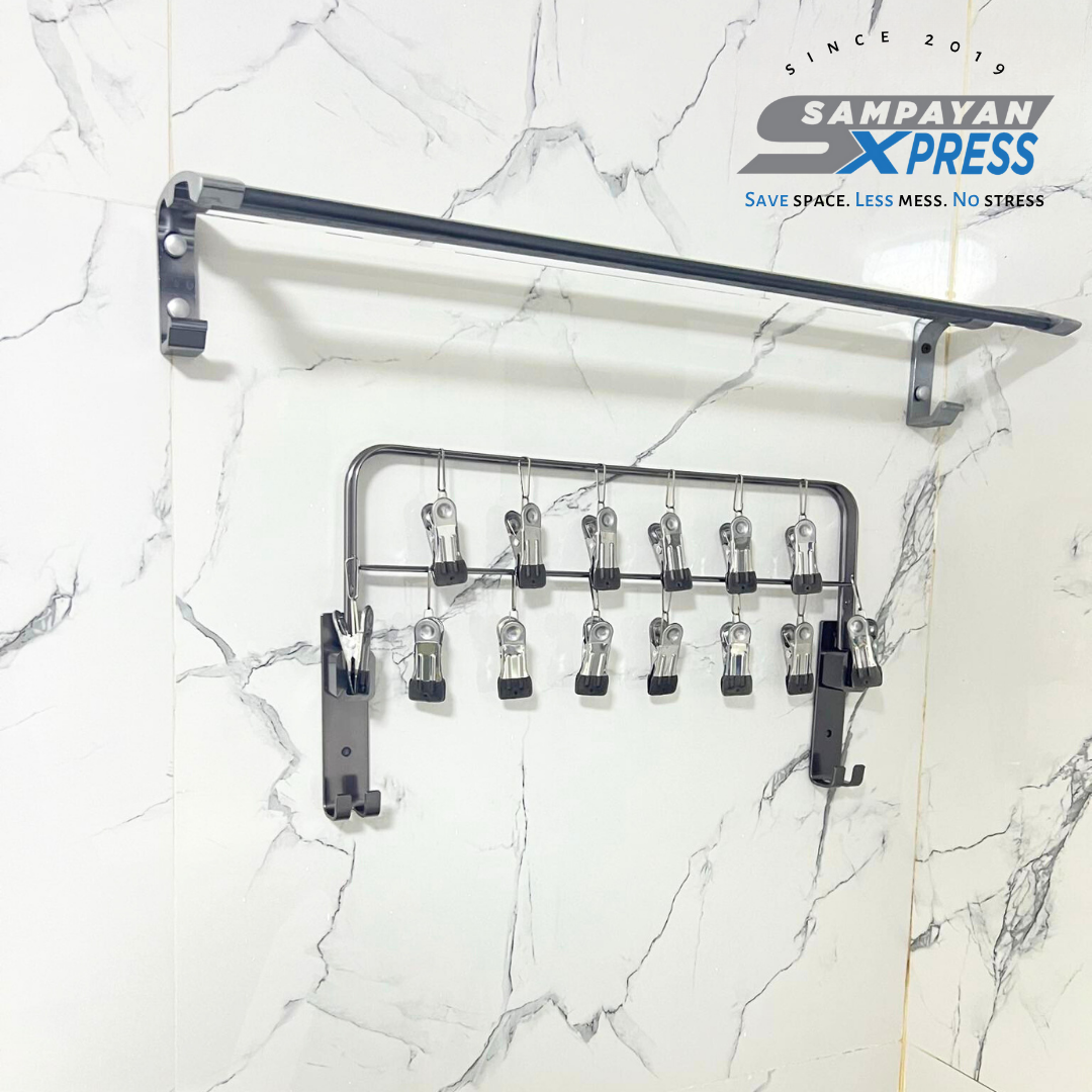 ClipMax™ Aluminum Wall-Mounted Foldable Clips Rack