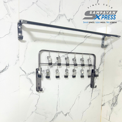 ClipMax™ Aluminum Wall-Mounted Foldable Clips Rack