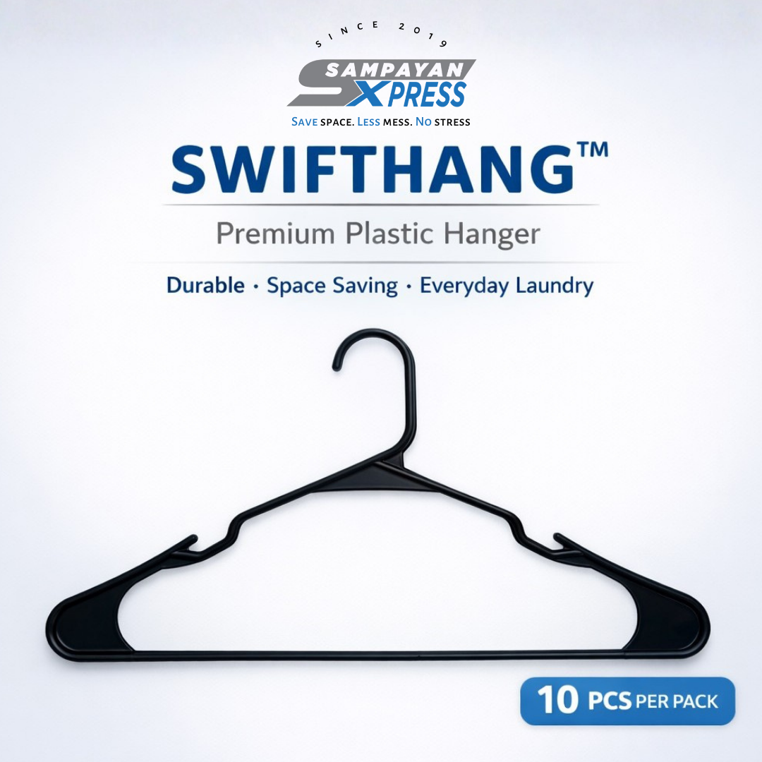 SwiftHang™ Premium Plastic Hanger – Durable Space-Saving Laundry Hangers (10 PCS per Pack)