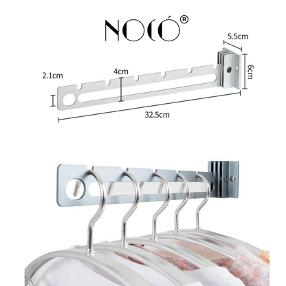 Hang-n-Hold™ Aluminum Folding Wall Mounted Clothes, Hanger, and Clips Organizer