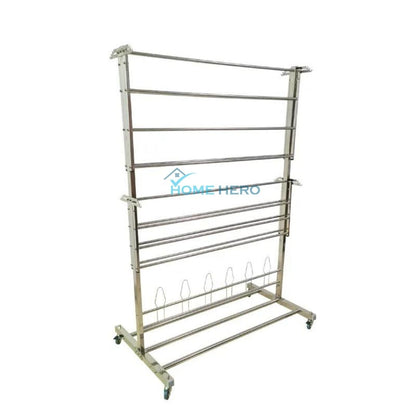 Sampayan Xpress® FlexiDry T-Type Stainless Steel Movable Drying Rack with Wheels