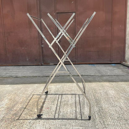 Sampayan Xpress® FlexiDry W-Type Stainless Steel Movable Drying Rack with Wheels 4 Bars