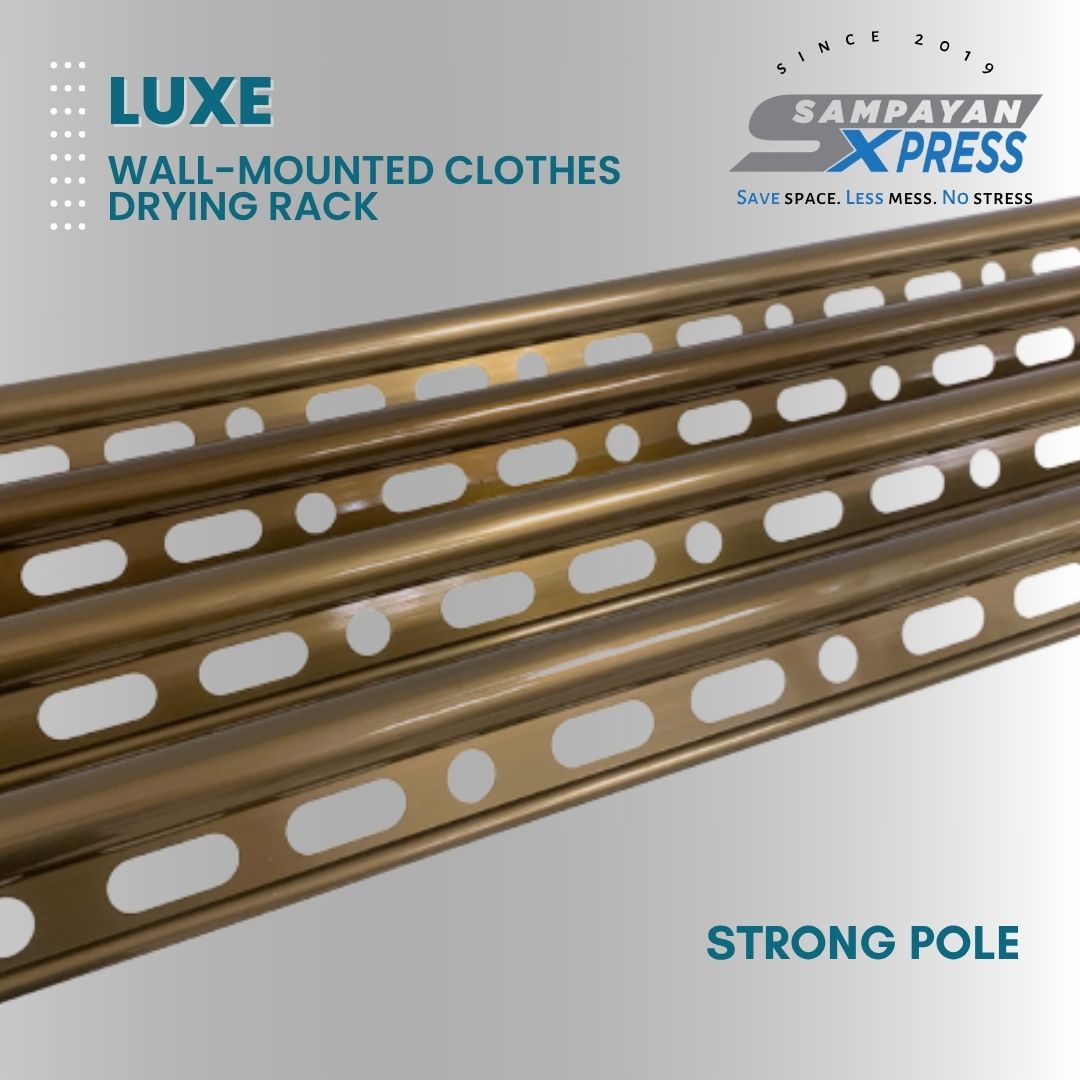 Sampayan Xpress® Luxe Aluminum Wall Mounted Retractable Drying Rack - 4 Pole