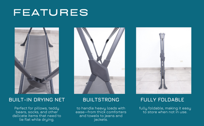 Sampayan Xpress® FlexiDry™ X-Type Foldable and Flexible Drying Rack with Net