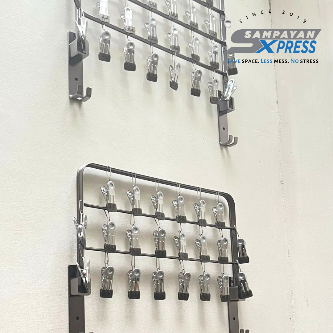 ClipMax™ Aluminum Wall-Mounted Foldable Clips Rack