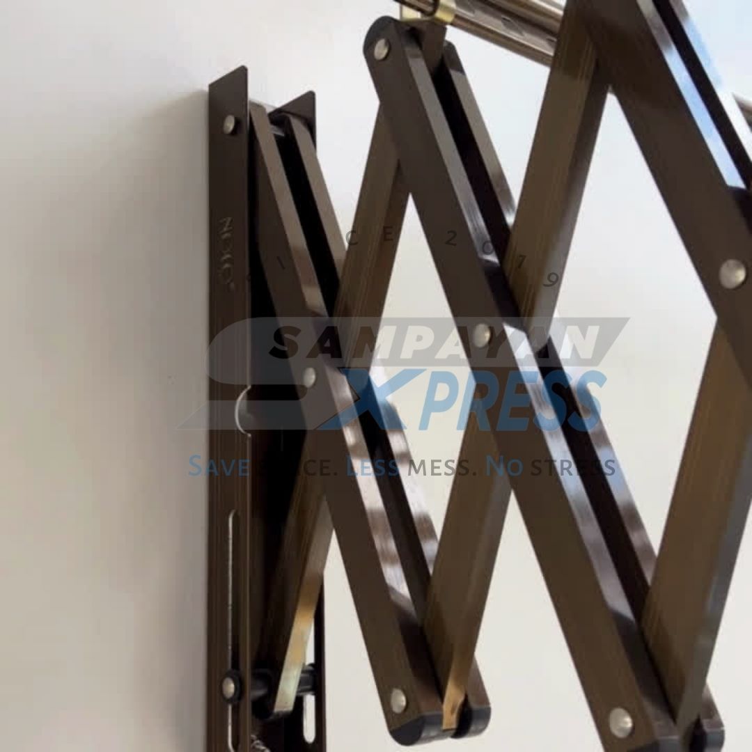 Sampayan Xpress® Luxe Aluminum Wall Mounted Retractable Drying Rack - 4 Pole