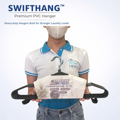 SwiftHang™ Premium PVC Hanger – Heavy-Duty Clothes Hanger for Wet & Heavy Laundry (10 PCS per Pack)