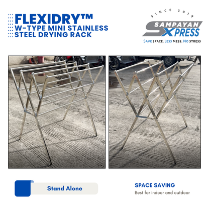 Sampayan Xpress® Flexidry™ W-Type Mini Stainless Steel Drying Rack