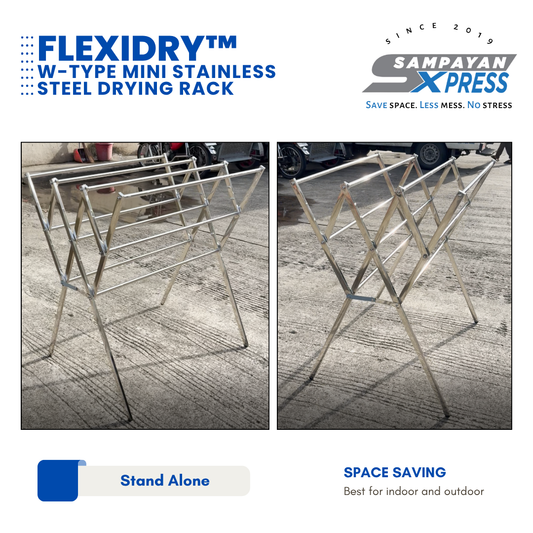 Sampayan Xpress® Flexidry™ W-Type Mini Stainless Steel Drying Rack