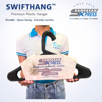SwiftHang™ Premium Plastic Hanger – Durable Space-Saving Laundry Hangers (10 PCS per Pack)