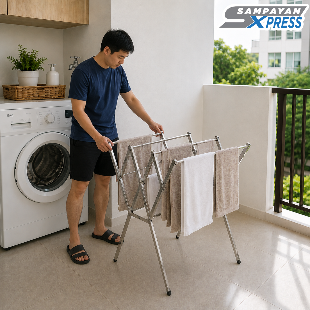 Sampayan Xpress® Flexidry™ W-Type Mini Stainless Steel Drying Rack