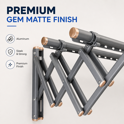 Sampayan Xpress® AeroFold™ Aluminum Wall-Mounted Retractable Drying Rack