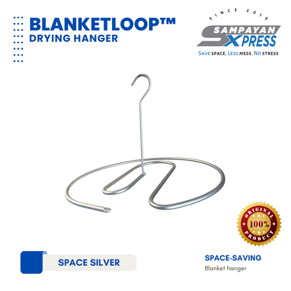 Sampayan Xpress® BlanketLoop™ Aluminum Drying Hanger – Space-Saving Blanket Bulky Fabric Hanger