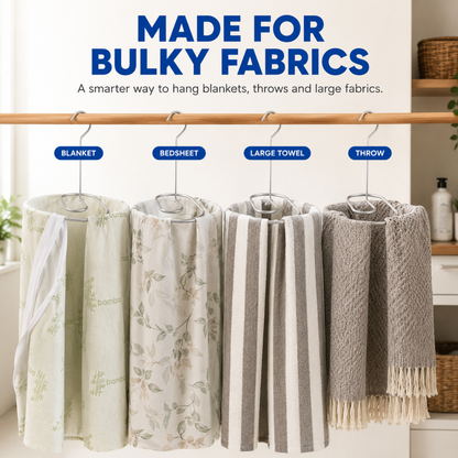 Sampayan Xpress® BlanketLoop™ Aluminum Drying Hanger – Space-Saving Blanket Bulky Fabric Hanger