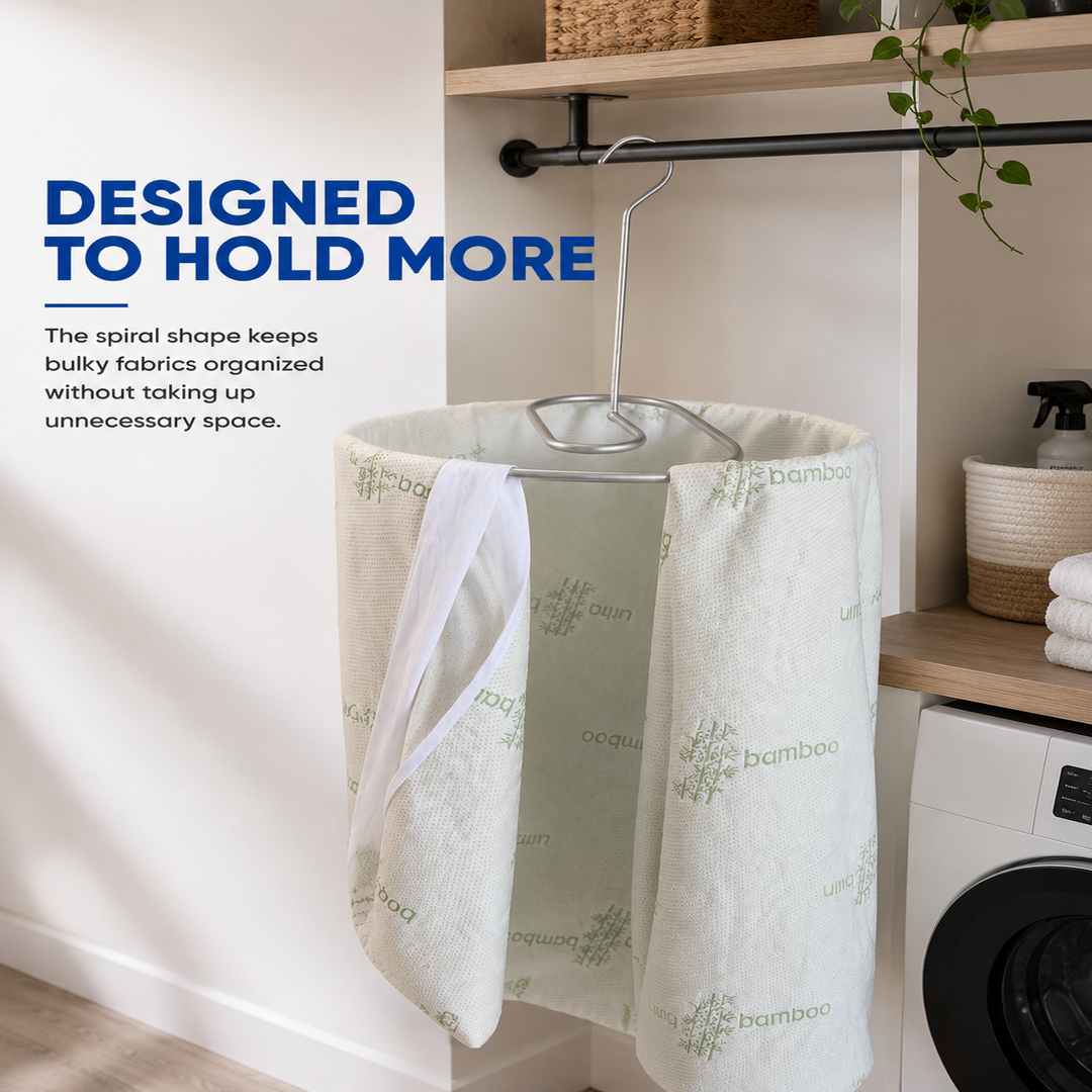 Sampayan Xpress® BlanketLoop™ Aluminum Drying Hanger – Space-Saving Blanket Bulky Fabric Hanger