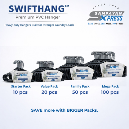 SwiftHang™ Premium PVC Hanger – Heavy-Duty Clothes Hanger for Wet & Heavy Laundry (10 PCS per Pack)