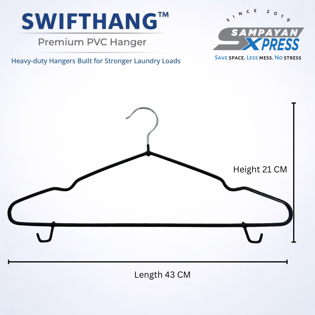 SwiftHang™ Premium PVC Hanger – Heavy-Duty Clothes Hanger for Wet & Heavy Laundry (10 PCS per Pack)