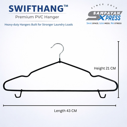 SwiftHang™ Premium PVC Hanger – Heavy-Duty Clothes Hanger for Wet & Heavy Laundry (10 PCS per Pack)