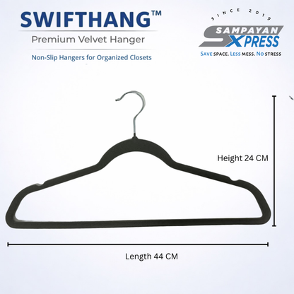 SwiftHang™ Premium Velvet Hanger – Non-Slip Clothes Hanger for Closet Organization (10 PCS per Pack)
