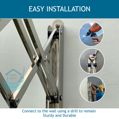 Sampayan Xpress® PREMIUM Retractable Stainless Steel Wall Mounted Clothes Drying Rack (Sampayan)