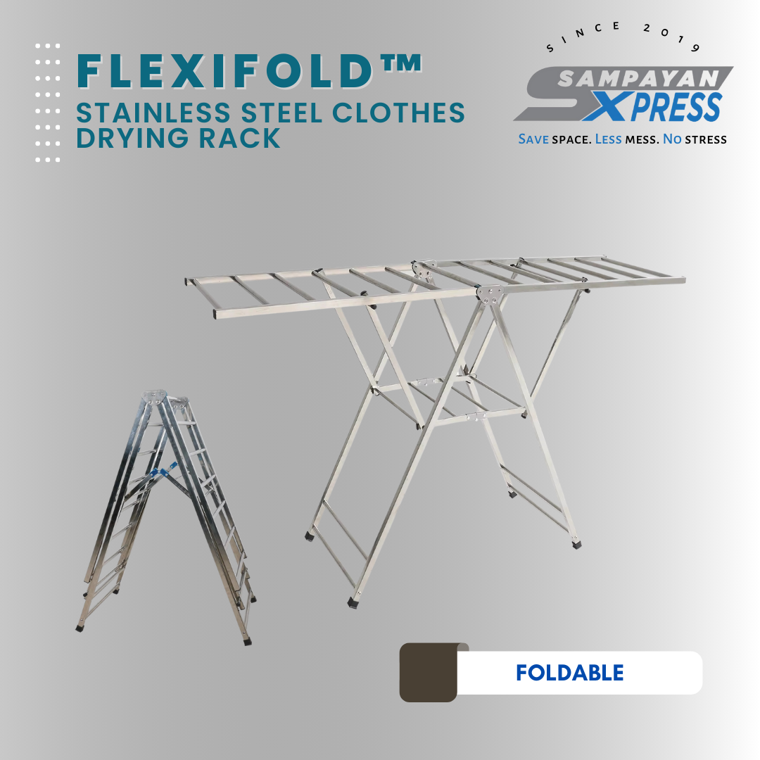 Sampayan Xpress® FlexiFold Stainless Steel Foldable Floor Stand Drying