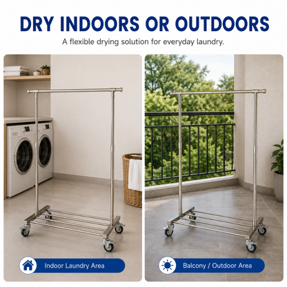 Sampayan Xpress® FlexiDry™ Single Pole Movable Drying Rack with Wheels
