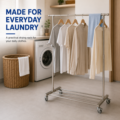 Sampayan Xpress® FlexiDry™ Single Pole Movable Drying Rack with Wheels