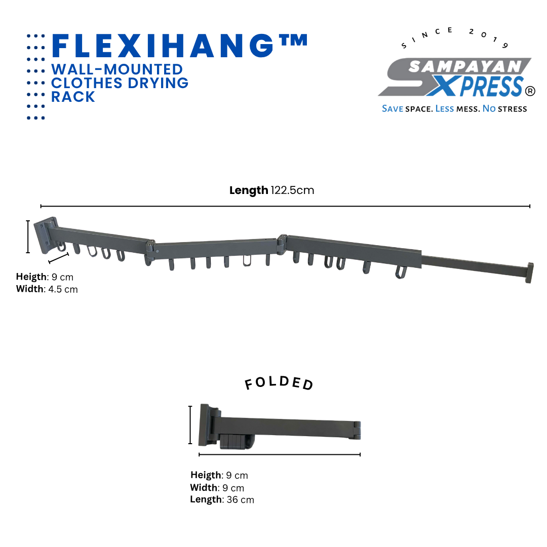 Sampayan Xpress® FlexiHang™ Wall-Mounted Clothes Drying Rack
