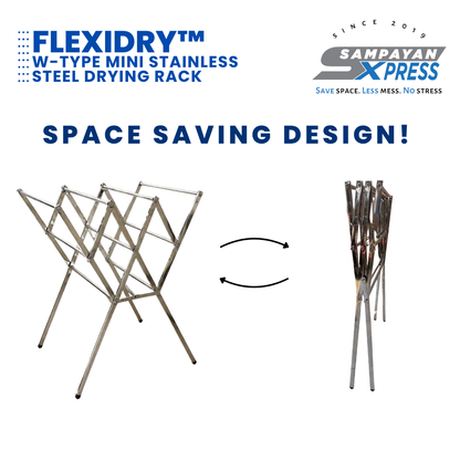 Sampayan Xpress® Flexidry™ W-Type Mini Stainless Steel Drying Rack