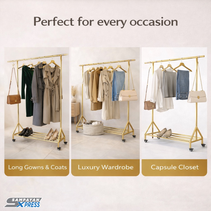 Aura Gold™ Elegant Clothes Wardrobe Rack