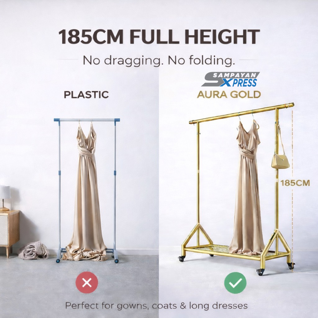 Aura Gold™ Elegant Clothes Wardrobe Rack
