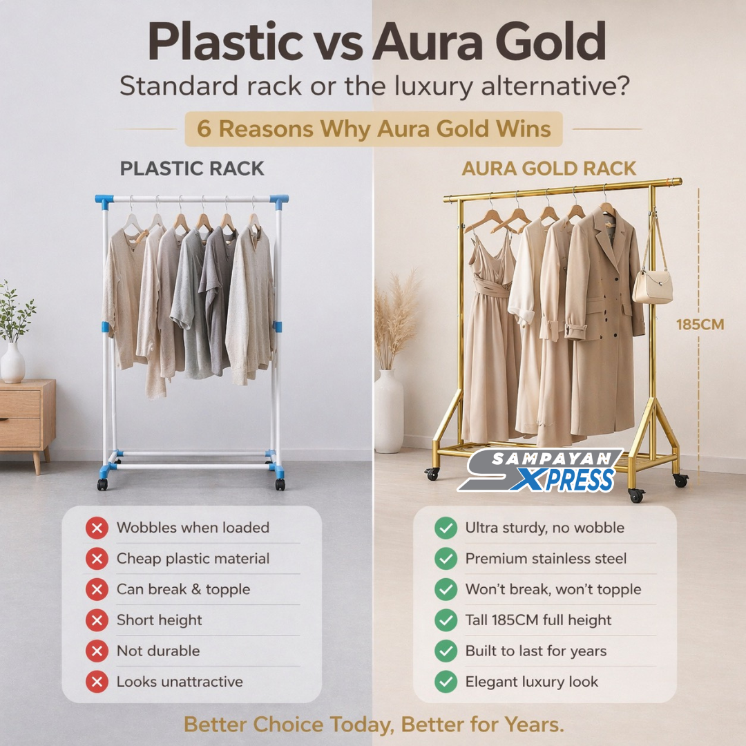 Aura Gold™ Elegant Clothes Wardrobe Rack