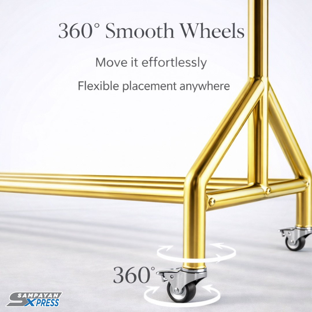Aura Gold™ Elegant Clothes Wardrobe Rack