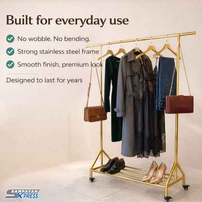 Aura Gold™ Elegant Clothes Wardrobe Rack