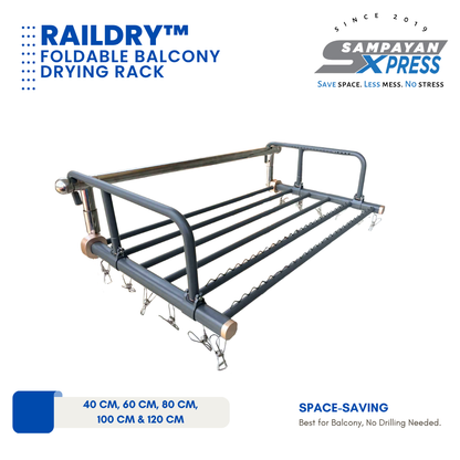 Sampayan Xpress® Raildry™ Foldable Balcony Drying Rack