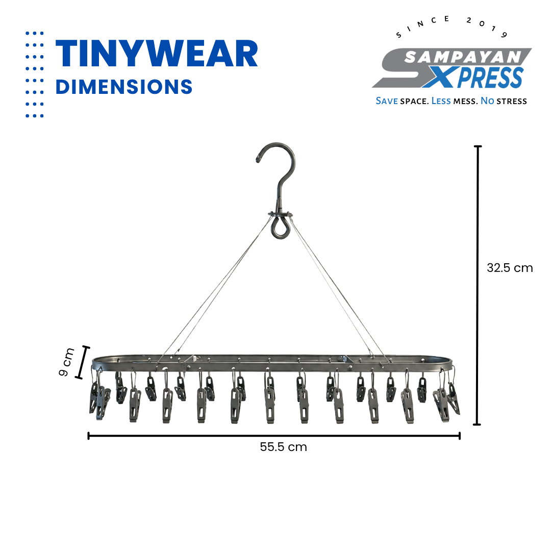 Sampayan Xpress® TinyWear™ Oval 24-Clip Aluminum Drying Hanger
