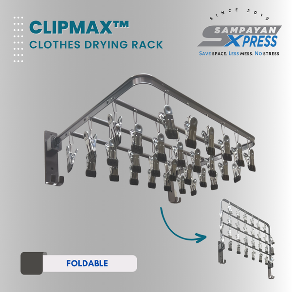 Clip It Rack ClipMax™ Aluminum Wall-Mounted Foldable Clips Rack – Sampayan Xpress