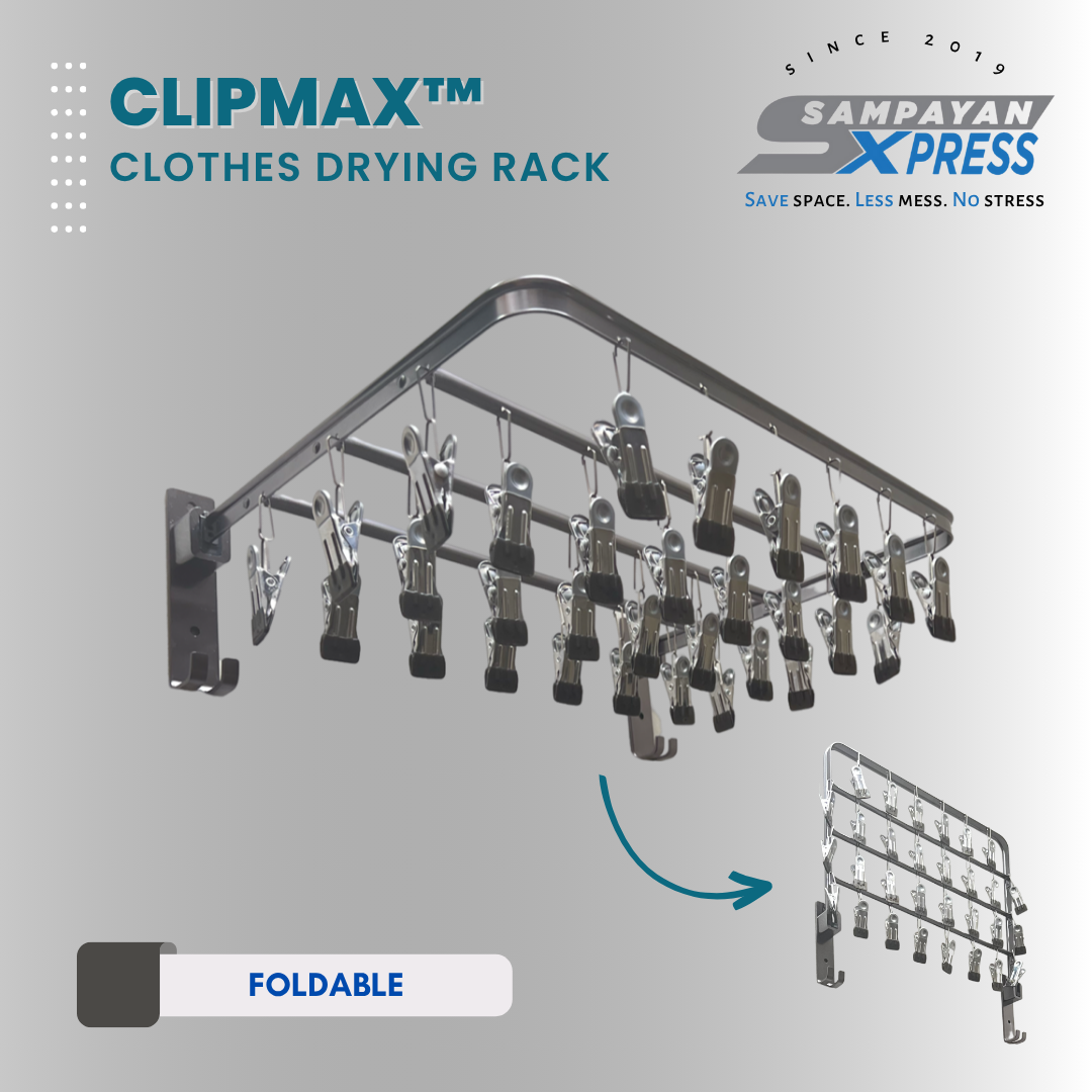 ClipMax™ Aluminum Wall-Mounted Foldable Clips Rack