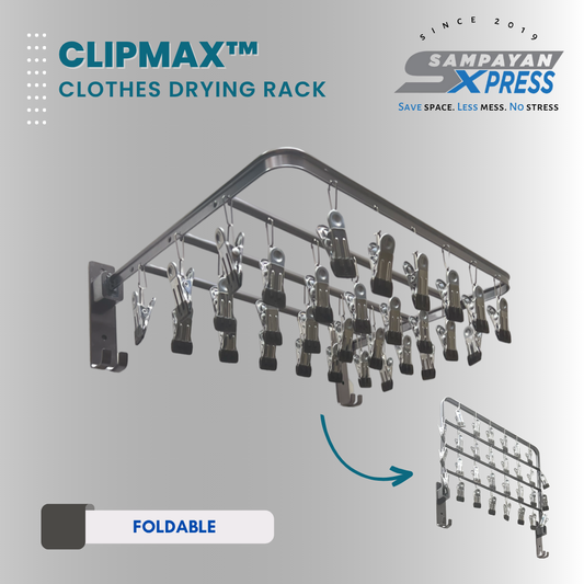 ClipMax™ Aluminum Wall-Mounted Foldable Clips Rack