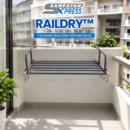 Sampayan Xpress® Raildry™ Foldable Balcony Drying Rack
