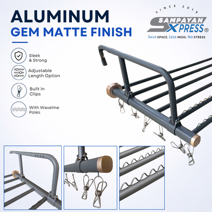 Sampayan Xpress® Raildry™ Foldable Balcony Drying Rack