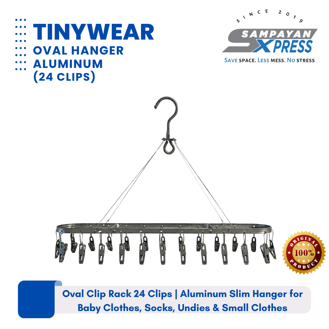 Sampayan Xpress® TinyWear™ Oval 24-Clip Aluminum Drying Hanger