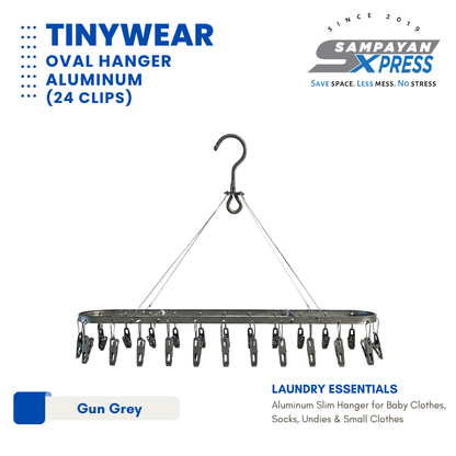 Sampayan Xpress® TinyWear™ Oval 24-Clip Aluminum Drying Hanger