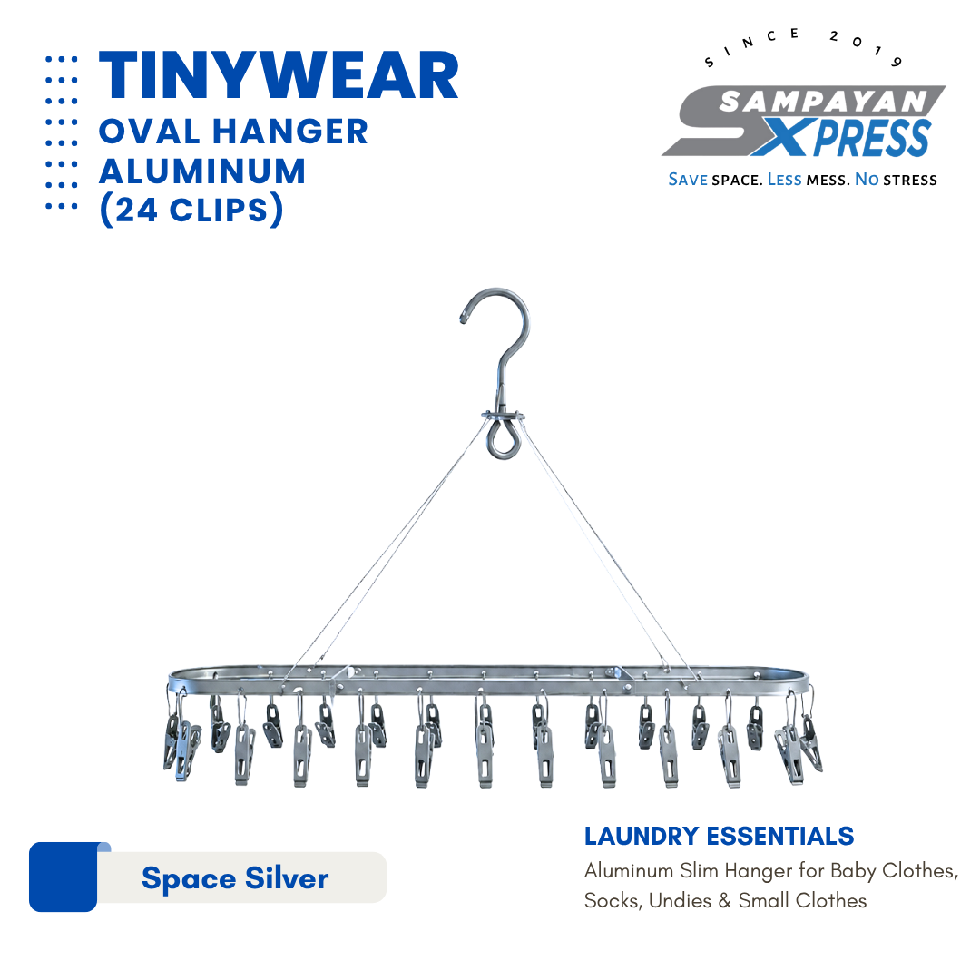 Sampayan Xpress® TinyWear™ Oval 24-Clip Aluminum Drying Hanger