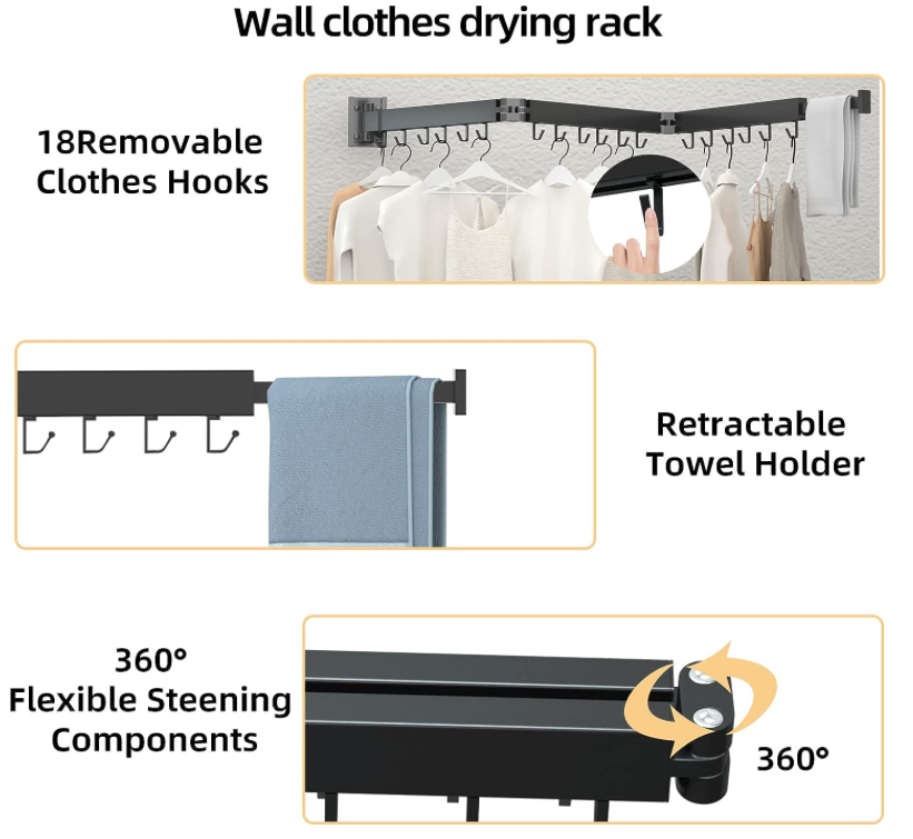 Sampayan Xpress® FlexiHang™ Wall-Mounted Clothes Drying Rack