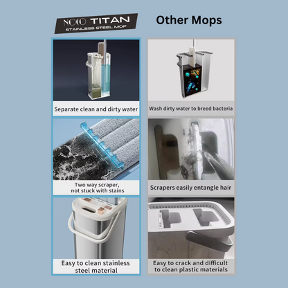 NOCO Titan Stainless Steel Flat Mop - Separate Clean from Dirty Water