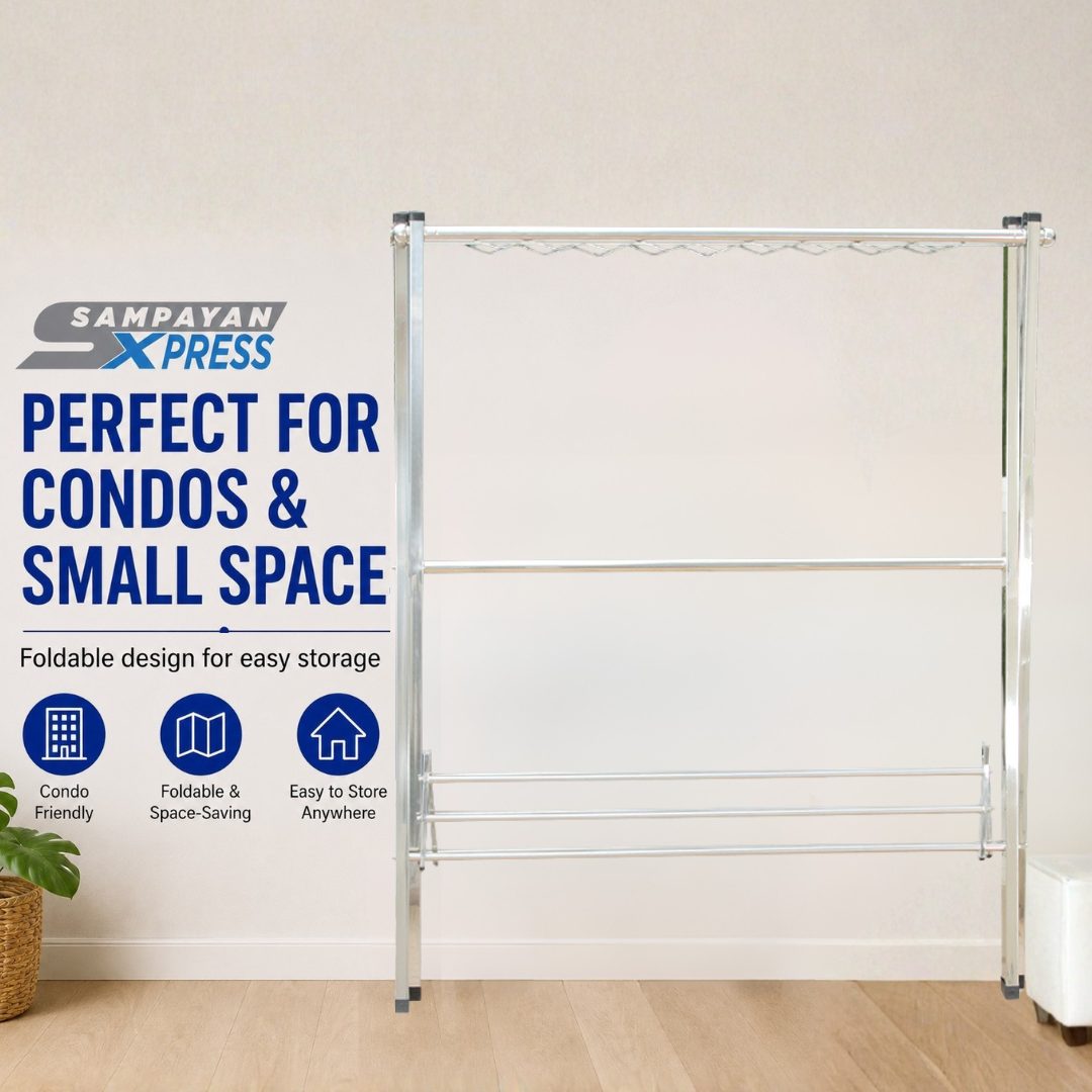 Flexidry™ Stainless Steel X-Type Drying Rack | Rust-Resistant Foldable Sampayan