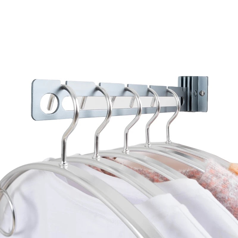 Hang-n-Hold™ Aluminum Folding Wall Mounted Clothes, Hanger, and Clips Organizer